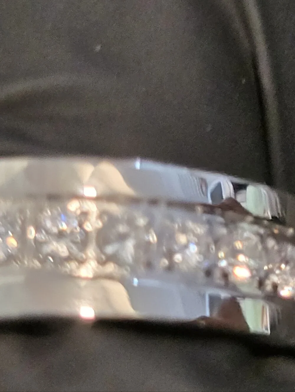 Qorn Iced Out CZ Ring Silver 316L Stainless Steel Diamond Look Gym Proof. 6mm - Picture 3 of 9